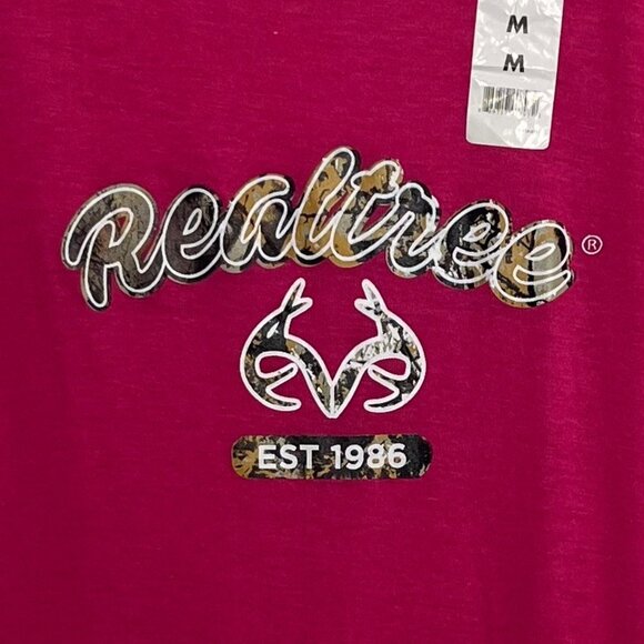 Realtree Graphic Tshirt Womens Medium Pink New Hunting Summer - Picture 5 of 9